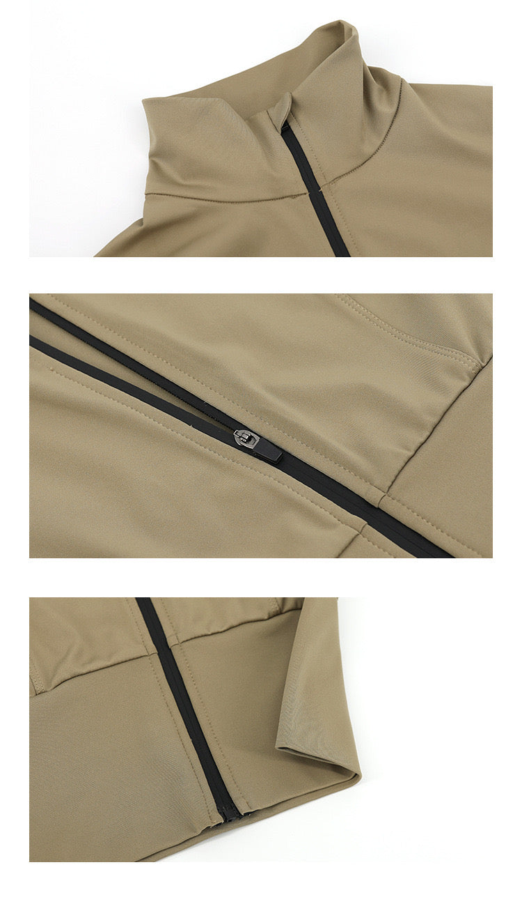 Long Sleeve Zipper Crop Top Active Wear