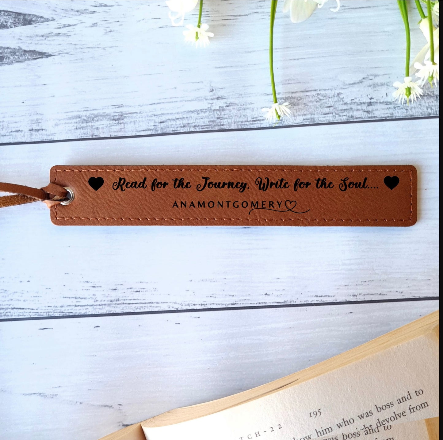 Bookmark, Handmade, Faux Leather with Tassels